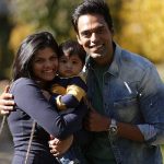 Samir Kochhar with his wife and son