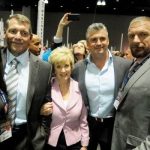 Stephanie McMahon with her parents, brother and husband