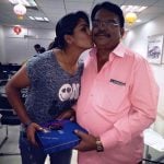 Veda Krishnamurthy with her father