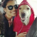 Akansha Thakur with her dog