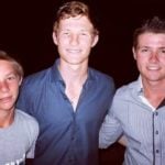 Cameron Bancroft with his brothers Hayden Bancroft (Right) and Justin Bancroft (Left)
