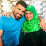Manzoor Dar with his mother