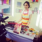 Kshitija Saxena during a shoot for a TV ad