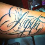 Aayush Sharma left forearm tattoo