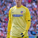 Thibaut Courtois playing for Atletico Madrid