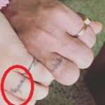 Ankita Mayank Sharma showing her tattoo along with her husband's tattoo