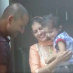 Nirmal Singh with his wife and son