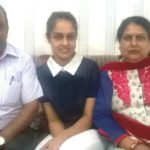 Malvi Malhotra with her parents