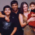 Vindu Dara Singh with his wife Dina Umarova, son Fateh Randhawa, and daughter Amelia Randhawa