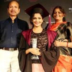 Samvedna Suwalka with her parents