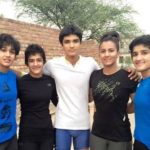 The Phogat Sisters with their brother Dushyant Phogat