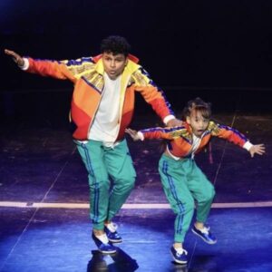 Gunjan Sinha with her choreographer in the dance reality show Dance Deewane season 3
